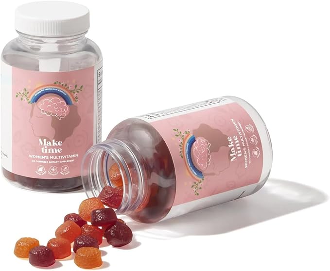 MAKE TIME - Sugar-Free Women’s Multivitamin Gummies - Daily Support with Vitamin A, C, D3, E, B6, B12, Folate, Biotin, Iodine & Zinc - Delicious & Easy to Take - 30 Servings