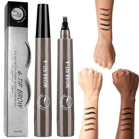 2PC Microblading Eyebrow Pencil Waterproof & Ultra-Fine Tip - Eyebrow Pen for Natural Hair-Like Strokes, Brow Pencil with Smudge-Proof Long Lasting Formula for All-Day Wear