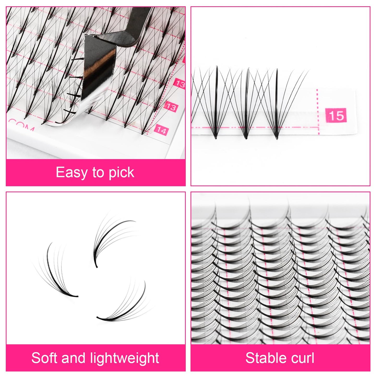 TDANCE Premade Fans Eyelash Extensions 320 Fans Pre Made Fans Lash Extensions Middle Stem Heat Bonded Premade Lash Fans Volume Lash Extensions(320-WISPY-7D-0.07-C-8-15mm)