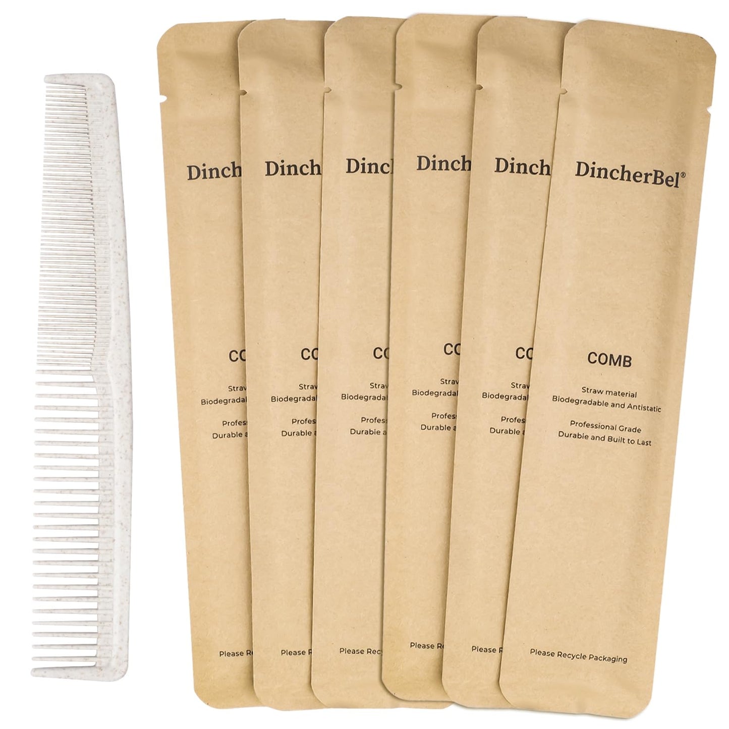 Hair Combs Bulk, Disposable Wheat Straw Combs Individually Wrapped Combs for Hotel, Travel, Airbnb, Charity, Church, Homeless (Pack of 200)