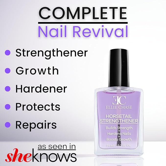 Horsetail Nail Strengthener, Growth, Hardener, Repair Treatment Polish 0.5 OZ/Help Splits, Breaks, Thin, Weak, Chipped, Damaged, Cracked, Peeling Nails/Grow Strong Hard Thicker Nails