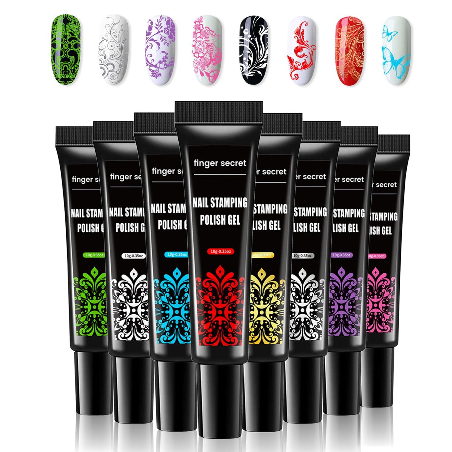 Nail Stamping Gel Polish Kit 8 Colors Nail Stamping Polish Gel Unleash Your Creativity with Nail Art Kit Ideal for Home User and Nail Salon SET2