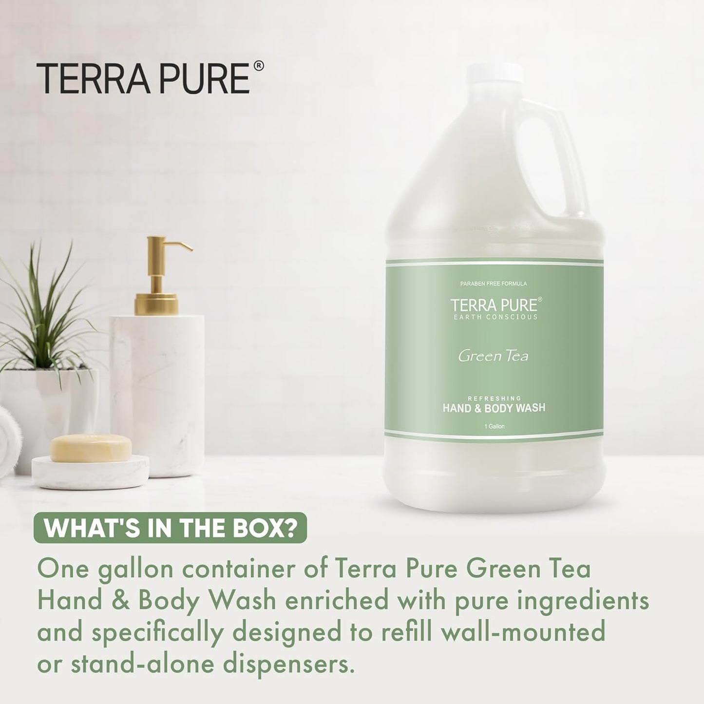 Terra Pure Hotel Body Wash/Hand Soap | One Gallon | Designed to Refill Soap Dispensers (Set of 1)