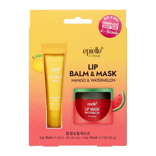 Epielle Lip Balm & Mask Mango & Watermelon, Hydrating Tint Sheer, Overnight Lip Masks, Kbeauty