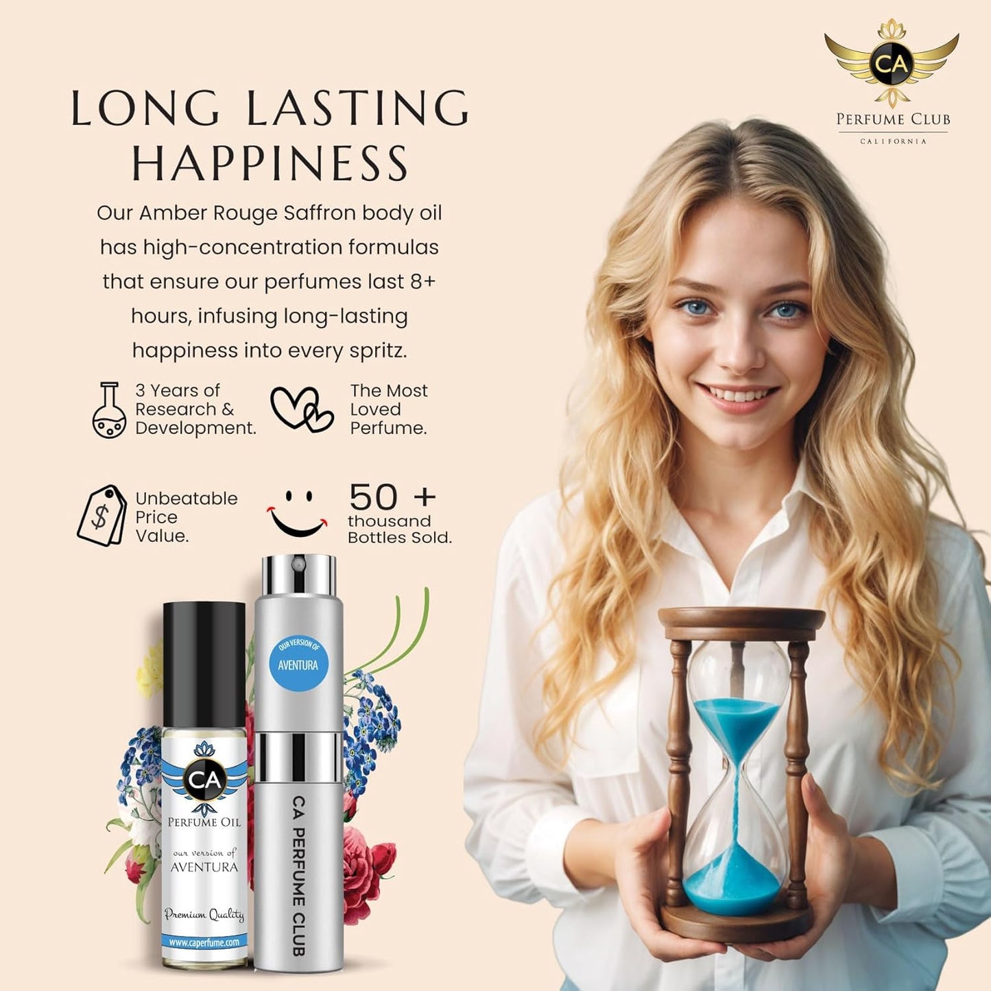 CA Perfume Duo Impression of Aventura For Men Cologne Eau de Parfum + Fragrance Body Oil Travel Size Roll-On Bottle 0.27 Fl Oz+0.33 Fl Oz