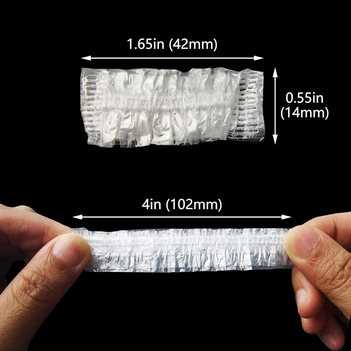 DJCIW 300 Pack Clear Disposable Ear Covers for Shower, Hair Dye, and Bathing Waterproof Plastic Ear Protectors for Adults