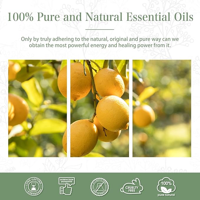 3.38FL.Oz Lemon Essential Oil, for Aromatherapy Diffusers, Humidifiers, Great for DIY Candle and Soap Making, Gift for Friend