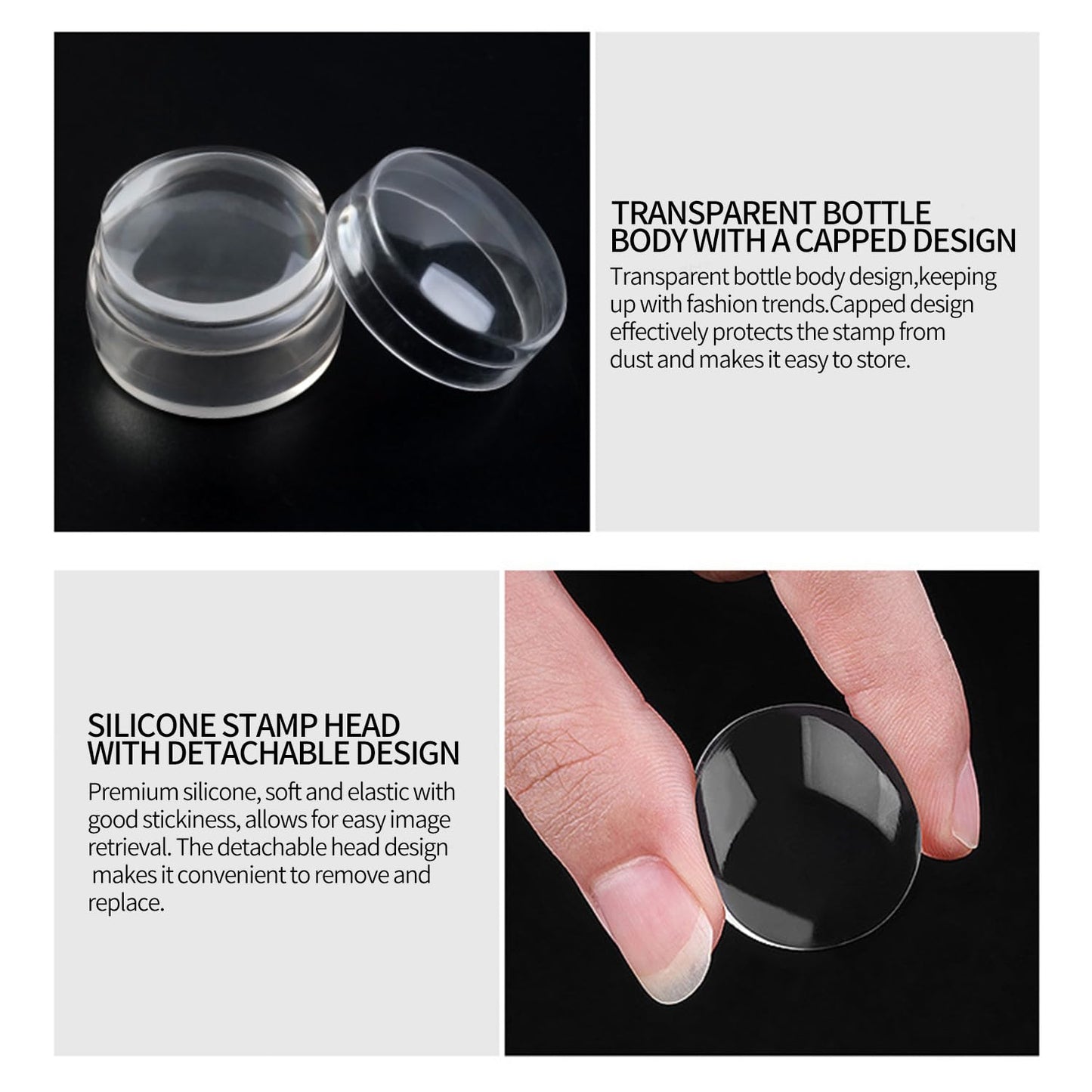 Nail Art Stamper Kit Your Perfect Choice for Effortless Nail Art Long & Short Jelly Stamper for Nails Ideal for Nail Salon or Home User Easy to Use