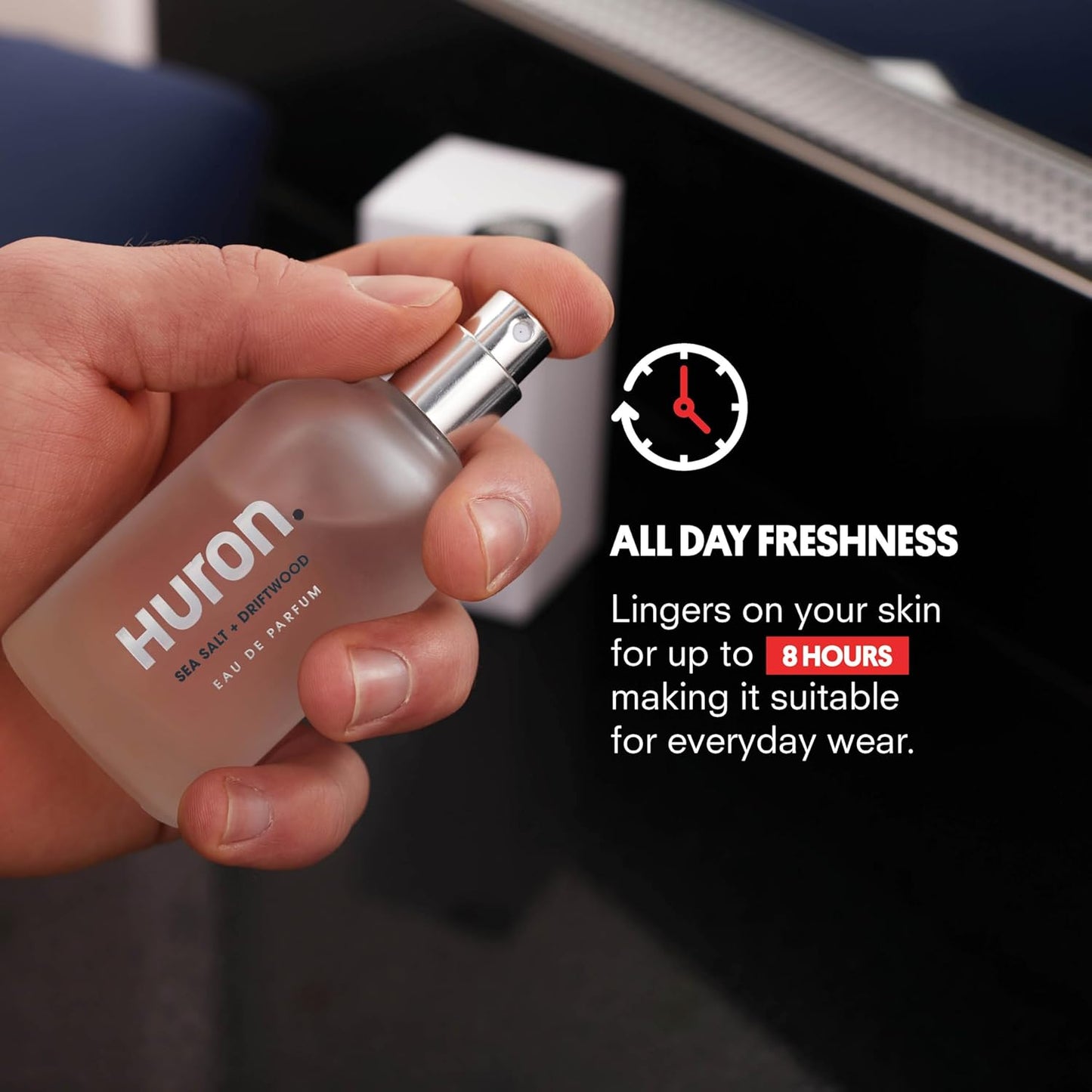 Huron Men’s Cologne - Eau de Parfum for Everyday Wear - Clean, Aromatic Notes of Mandarin, Cardamom, Blue Sage, Lavender & Ocean Air - Long Lasting - Safe, Clean Ingredients - 1.7 Fl. Oz.