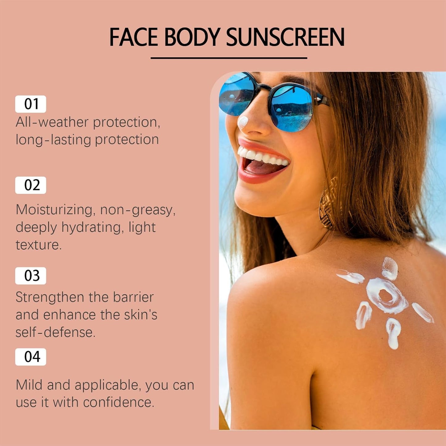 Natural Mineral Sunscreen SPF 50 - Natural Tallow & Zinc Oxide, Beef Tallow Sunscreen for Face & Body SPF 50, Lightweight under Makeup, No Sticky Travel Essentials, Summer Essentials