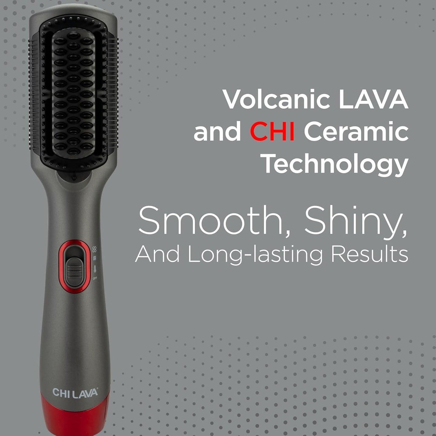 CHI Lava Heated Straightening Brush, 3-in-1 Hair Straightener, Dryer & Smoothing Comb, Reduces Frizz & Increases Shine for Healthy & Easy Styling
