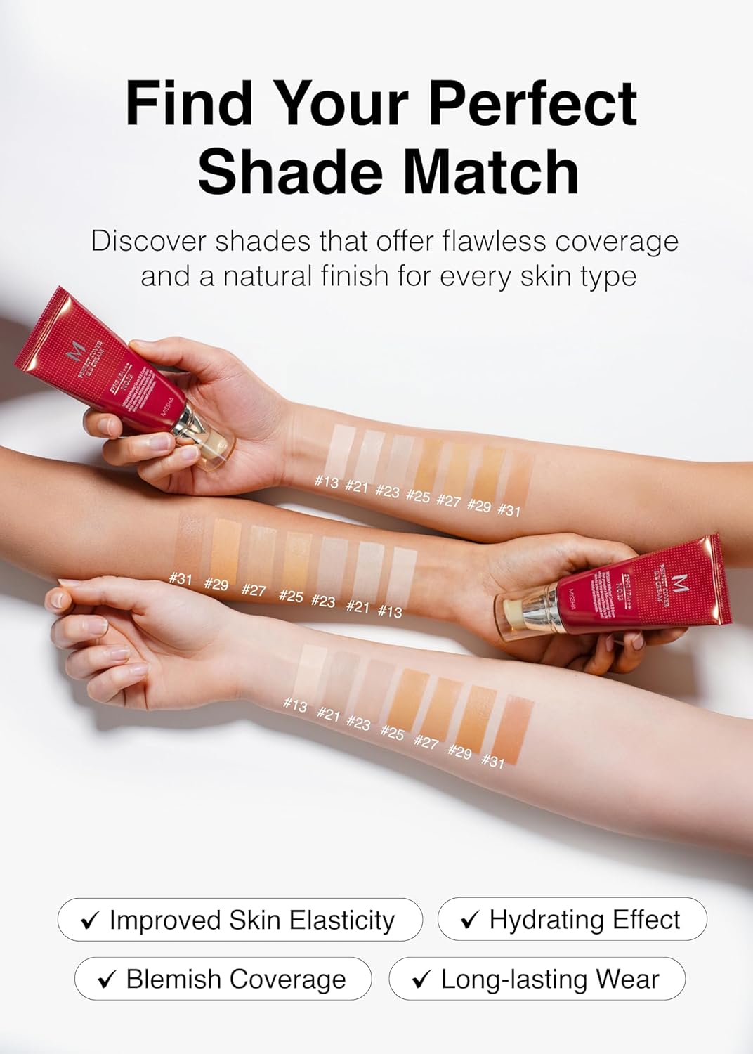 MISSHA M Perfect Cover BB Cream No.25 Warm beige for Light/Medium with Neutral Skin Tone SPF 42 PA +++ 1.69 Fl Oz - Tinted Moisturizer for face with SPF