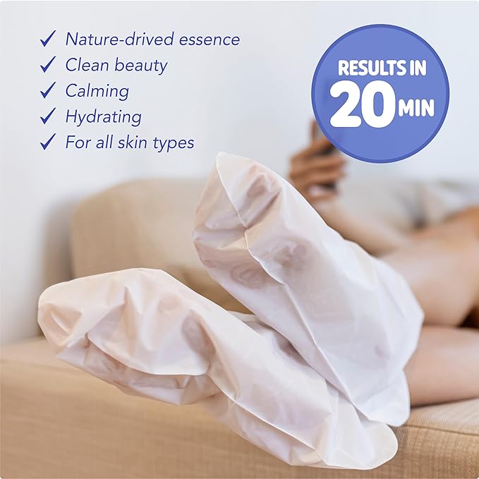 ONSOI 12PK Foot Masks for Soft, Smooth, Moisturizing Foot Mask for Dry Cracked Feet, Baby Feet - Coconut & Shea Butter (12PK Coconut & Shea Butter)