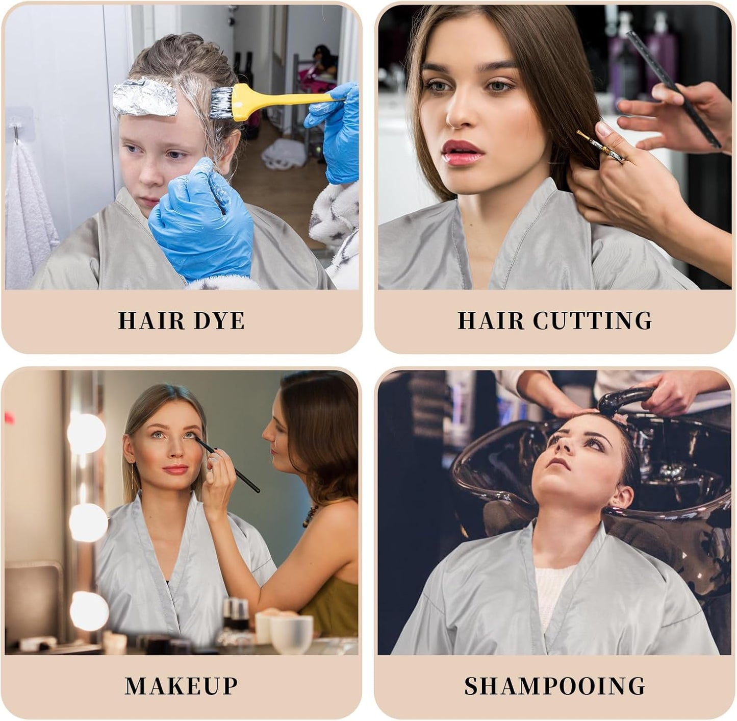 Salon Client Gown Robes Cape Hair Cutting Smock with Adjustable Tie for Hair Cutting Barber Hairstyling