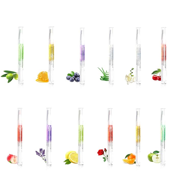 Cuticle Oil Pen for Nails Care,Nail Oil for Strength,Nourish Moisten Care to Reduce Nail Cracking and Dry for Weak peeling brittle and thin nails (12pcs pen, 1)