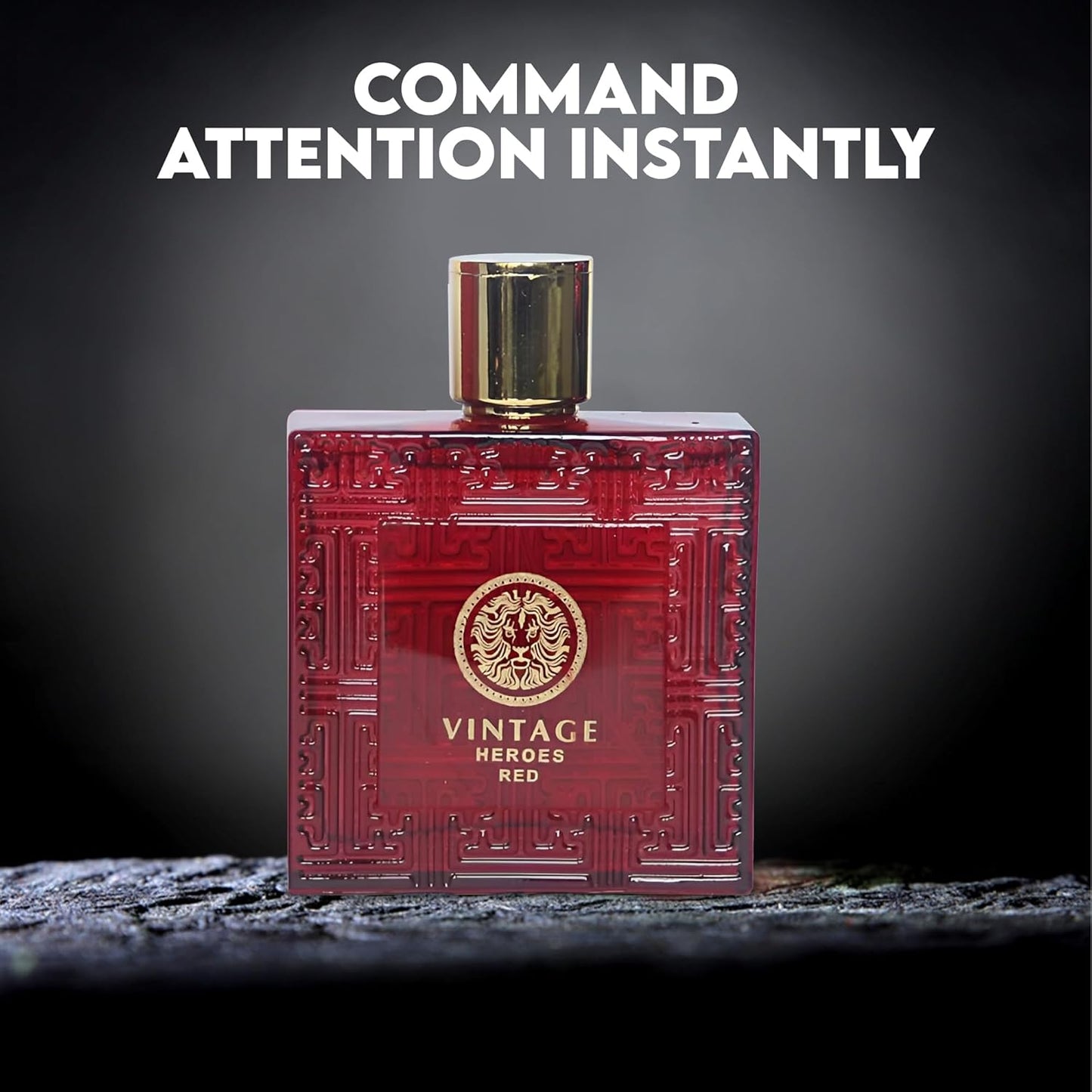 Vintage Heroes Red Men's Cologne Eau de Toilette Natural Spray Fresh Scent Masculine fragrance Great Holiday Gift a Classic Bottle, 3.4 Fluid Ounce/100Ml