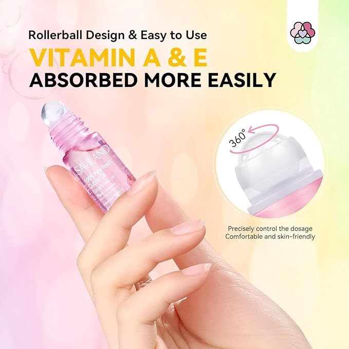 SAVILAND Vitamin E Cuticle Oil Roller: 7PCS Revitalizing Cuticle Oil for Nails 100% Natural Nails Growth Oil Effective Nail Strengthener for Damaged Nails Repair Moisturizing Care Home Travel Sized