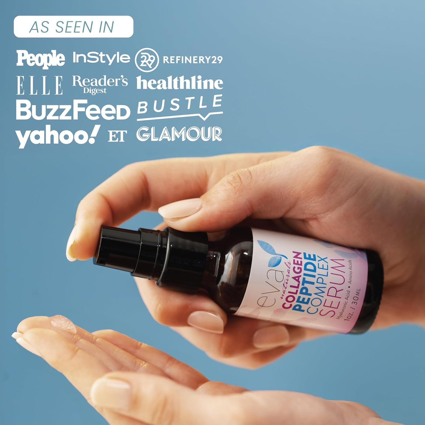 Collagen Peptide Serum for Face – Anti Aging Facial Treatment with Peptides & Hyaluronic Acid – Gentle Formula for Sensitive Skin, Microneedling Pen, Derma Roller, Skin Firming & Hydrating (1 Oz)