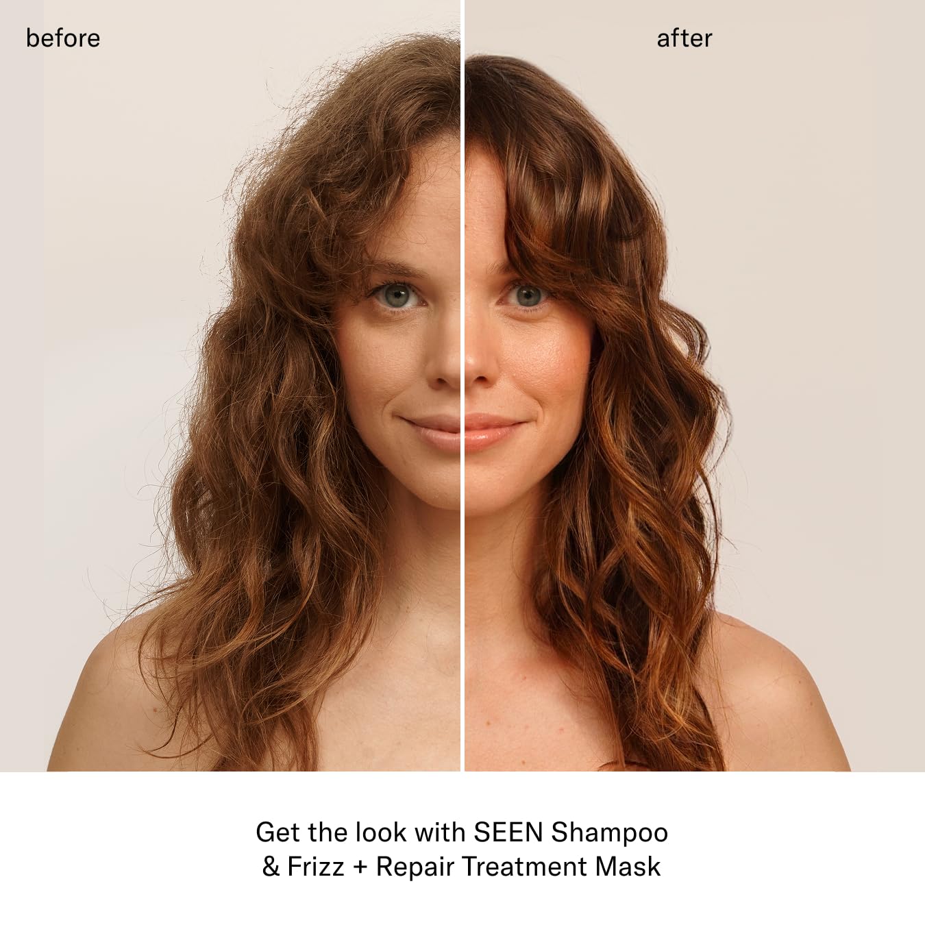 SEEN Frizz + Repair Treatment Mask - Fragrance Free - Fights Frizz, Repairs Damage for Stronger, Smoother, Healthier-Looking Hair - Safe for Sensitive Skin