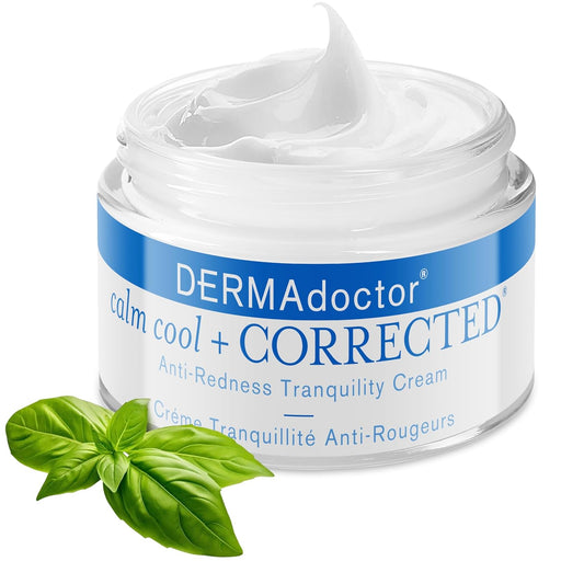 DERMAdoctor Redness & Itchy Skin Relief Calm Cool + Corrected Tranquility Cream for Sensitive Skin | moisturizing face cream Hydration with Squalane & Hyaluronic Acid White Tea Extract – 1.7oz