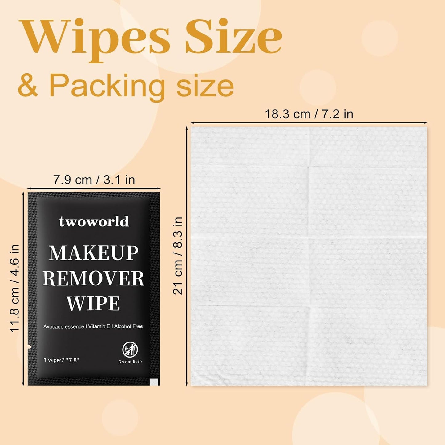 Makeup Remover Wipes Bulk Individually Wrapped,Travel Makeup Wipes Gentle for Face Cleansing Mascara Lipstick Travel Hotel（black,pack of 50)