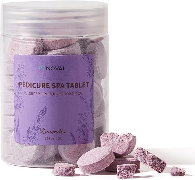 NOVAL Pedicure Spa Tablet - Fast Dissolving, Gentle & Portable Foot Soak for Softening Calluses & Hydrating Skin, Lavender Scent