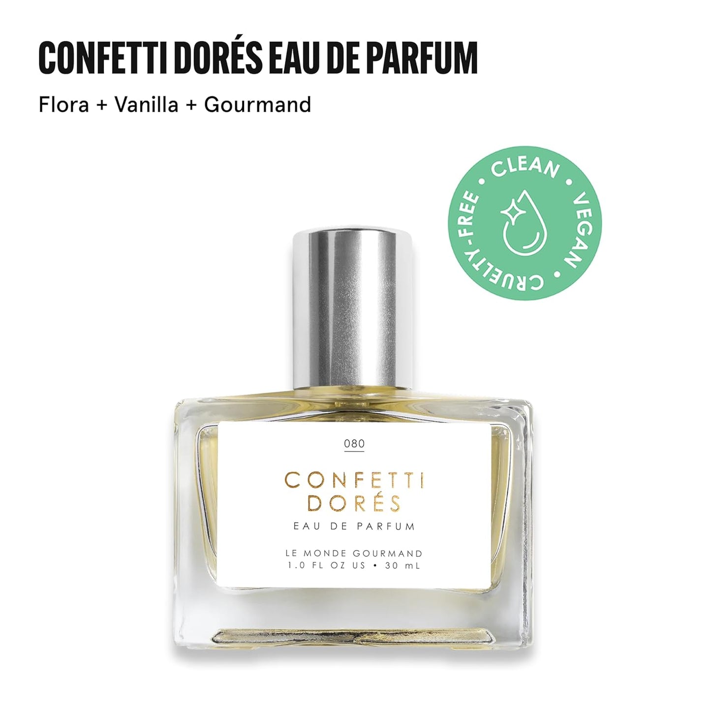 Le Monde Gourmand Confetti Dorés Eau de Parfum- 1 fl oz (30ml) - Birthday Cake, Vanilla, Rose Perfume Notes