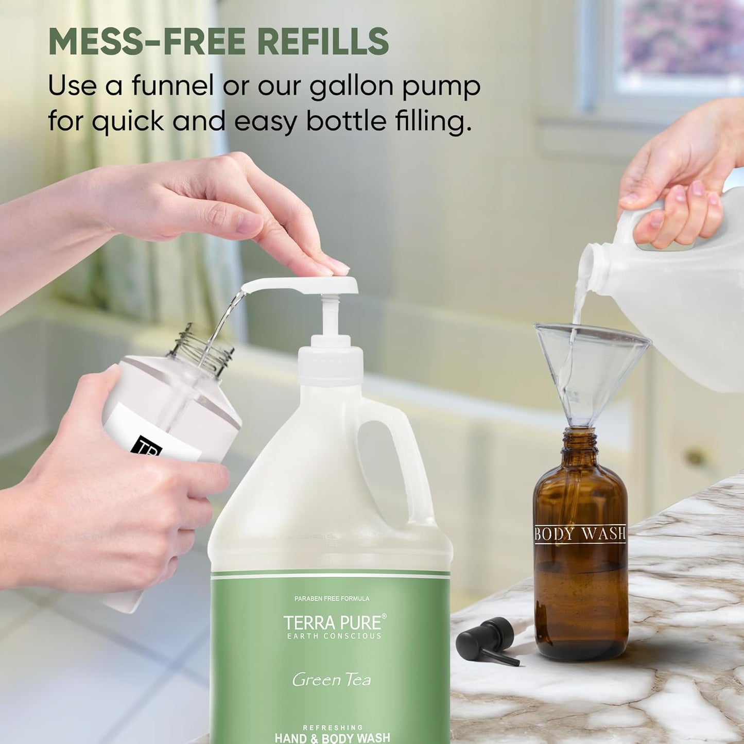 Terra Pure Hotel Body Wash/Hand Soap | One Gallon | Designed to Refill Soap Dispensers (Set of 1)