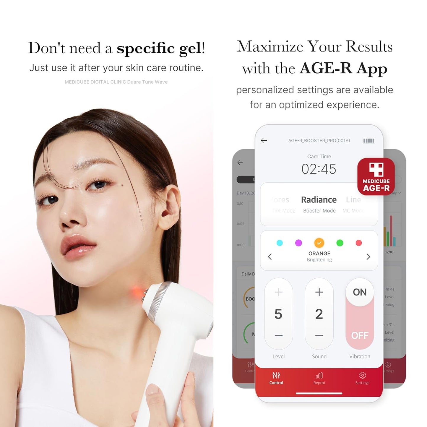 Medicube Age-R Ultra Tune 40.68 | High-tech 2 in 1 skin care tool - Skin elasticity, Line care, Radiance, Korean facial tools