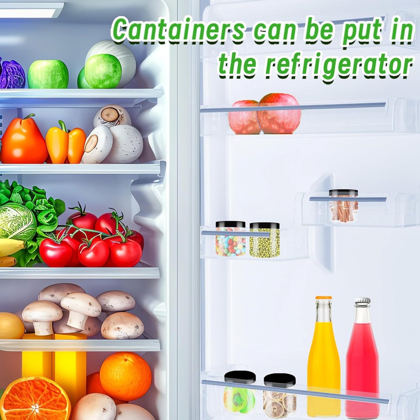 20Pcs 4oz Plastic Slime Containers with Black Lids,Round Refillable Travel Storage Sealed Jars Clear Wide Mouth Container for Candy,Food Storage,Makeup,Cosmetics,Lotions,Eye Shadow,Cream,Samples