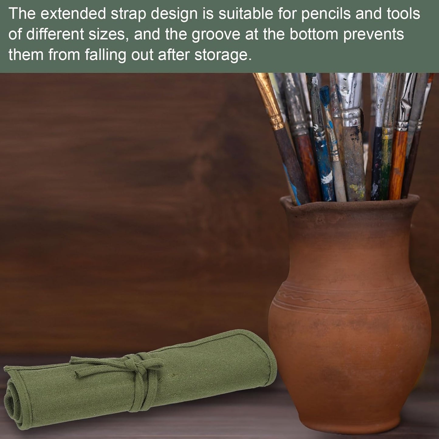 YOKIVE Color Pencil Organizer, Painting Brush Holder Artist Roll Art Craft Supplies Bag for Marker Outdoor Travel Organizing, 22 Slots, White