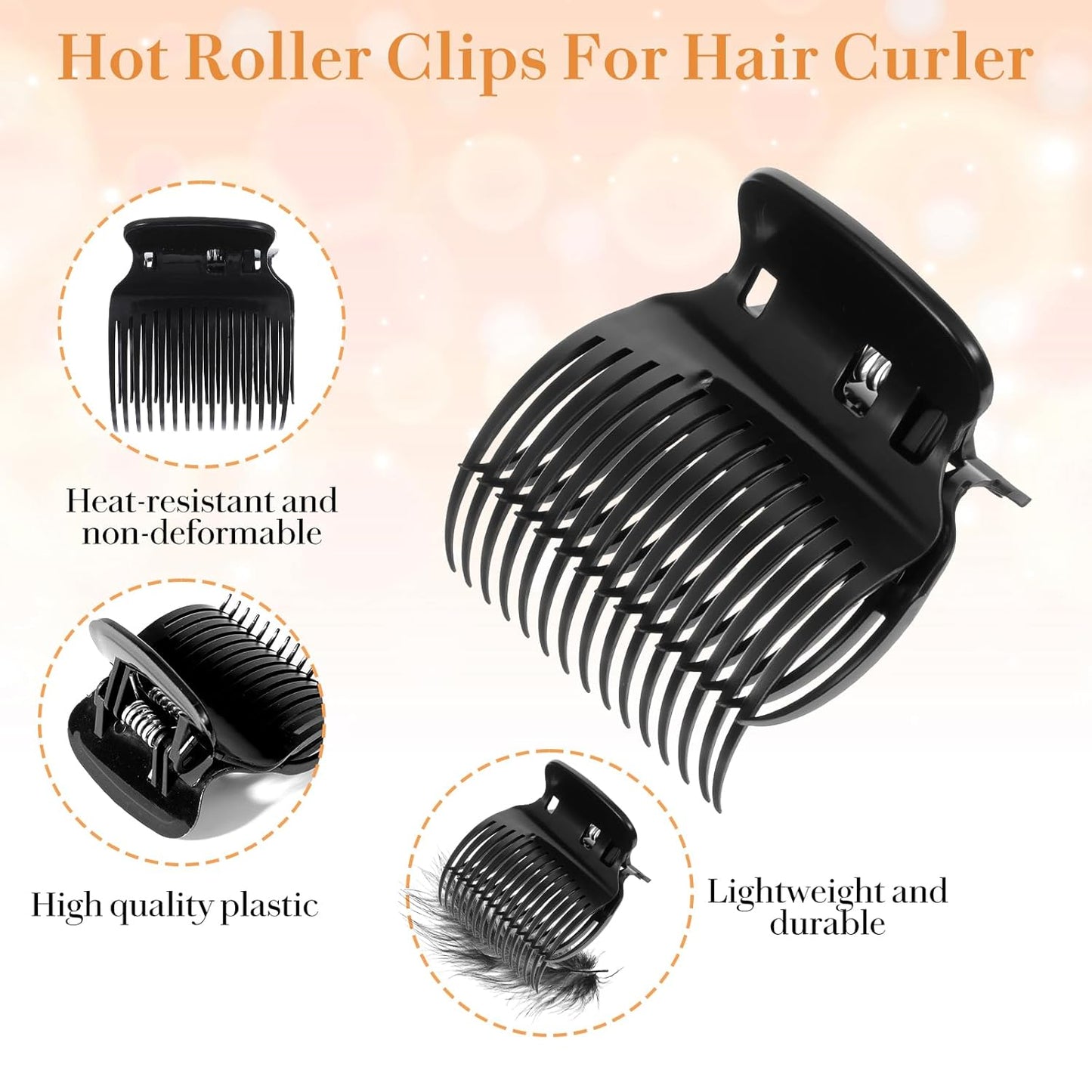 12 Pcs Hot Roller Clips Plastic Hair Curler Claw Clips for Sectioning Styling Creating Voluminous Curls Lightweight Styling Accessories for Home Travel Use DIY Hairstyling Bridal Party Looks