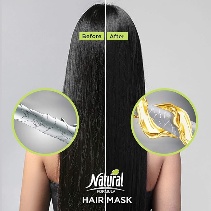 Natural Formula Keratin Hair Mask - Intense Repair, Hair Mask for Frizzy Hair - 350ml