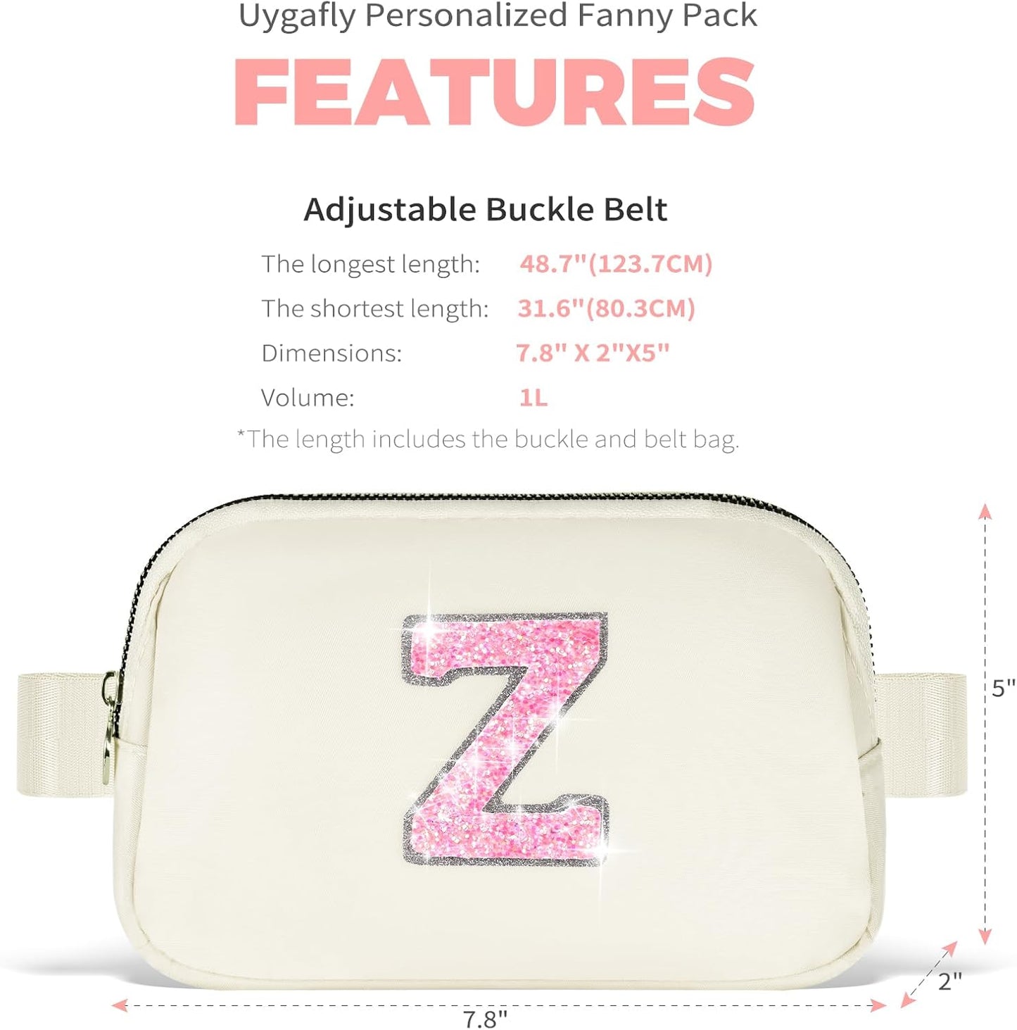 Gifts for Girls Teens Kids - Birthday Gifts for Daughter Sister Her,Teen Girl Essentials,Travel Essentials,Cute Teen Trendy Stuff Waist Packs Belt Bag Crossbody Bag | Cream,Initial Z