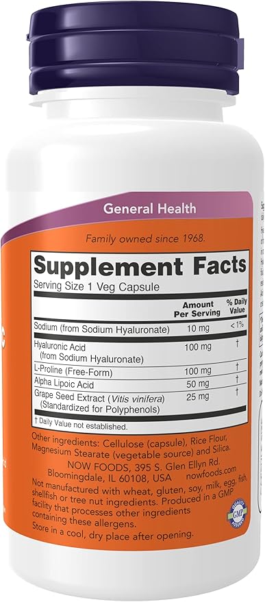 Hyaluronic Acid 100mg 60 VegiCaps (Pack of 2)