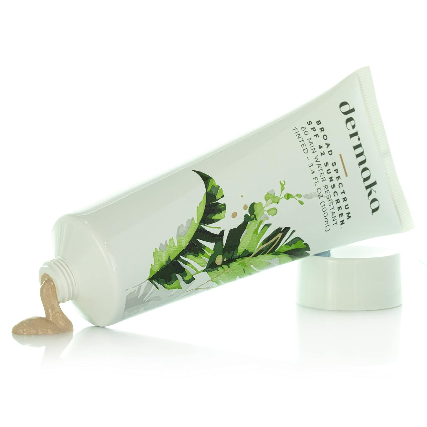 Dermaka Sunscreen SPF 42 for Face & Body – 2-in-1 Lightly Tinted Mineral Sunscreen with Zinc Oxide & Titanium Dioxide – Skin Soothing, Water-Resistant 80 Min, 3.4 oz