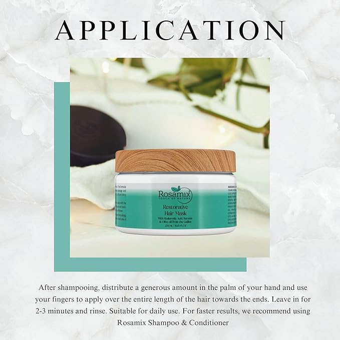 Deep Moisturizing Hair Mask for Women/Men - Keratin Mask for Dry & Damaged Hair - Deep Conditioning Treatment with Hyaluronic and Moroccan Argan Oil, 250ml | 8,45 FL.OZ