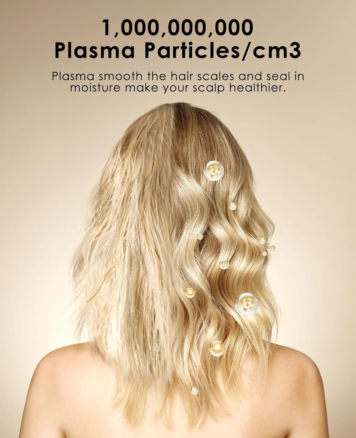 Travel Hair Dryer, Dual Voltage with Auto-Sensing, 1B Plasma Particles, 200times/s Temp Control, Portable Blow Dryer with Single-Sided Comb, Pink