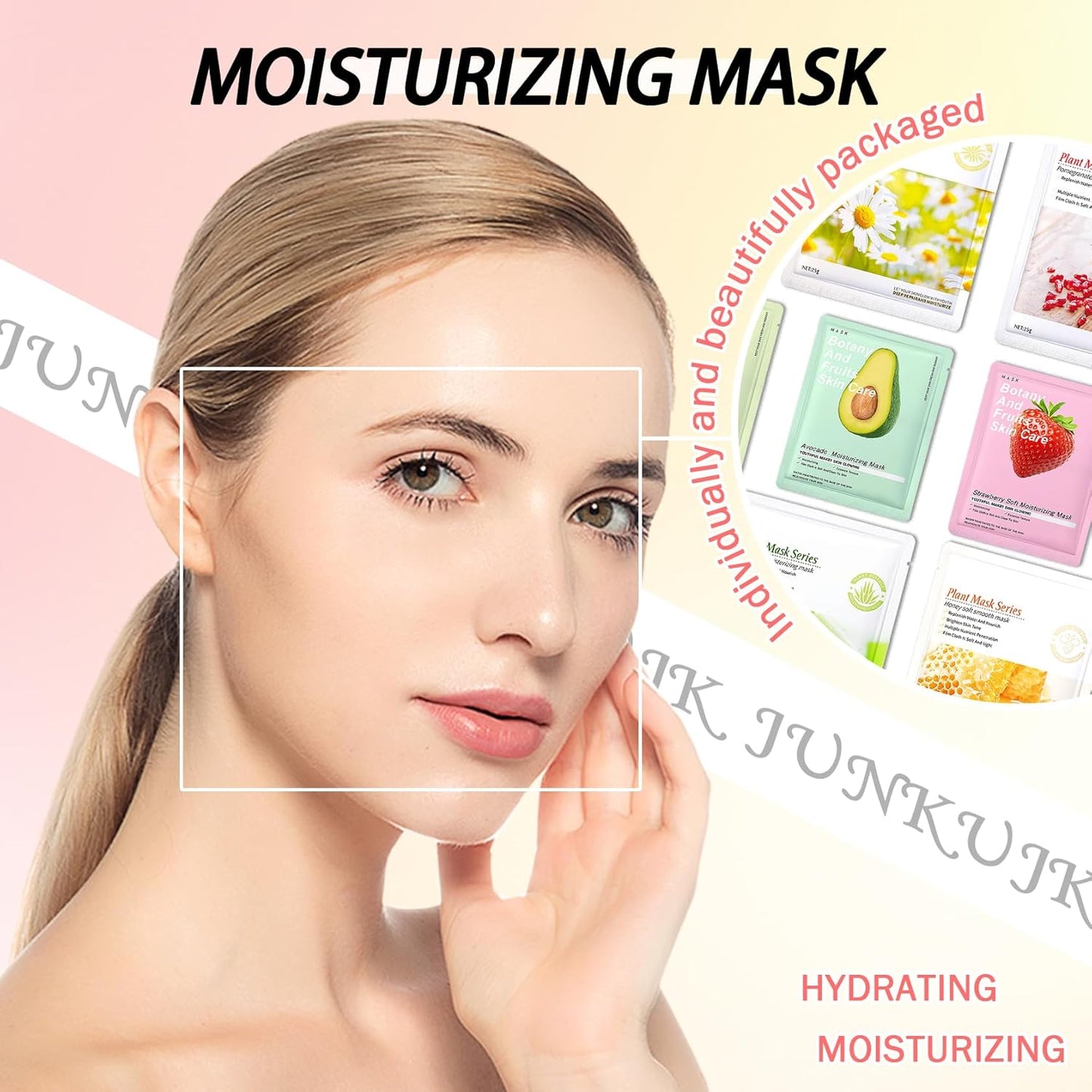 8PCS Hydrating Facial Sheet Mask,Moisturizing Face Masks Skincare Gift Set,Long Lasting Face Mask Skin Care & Facial Mask Kit for All Skin Types 11