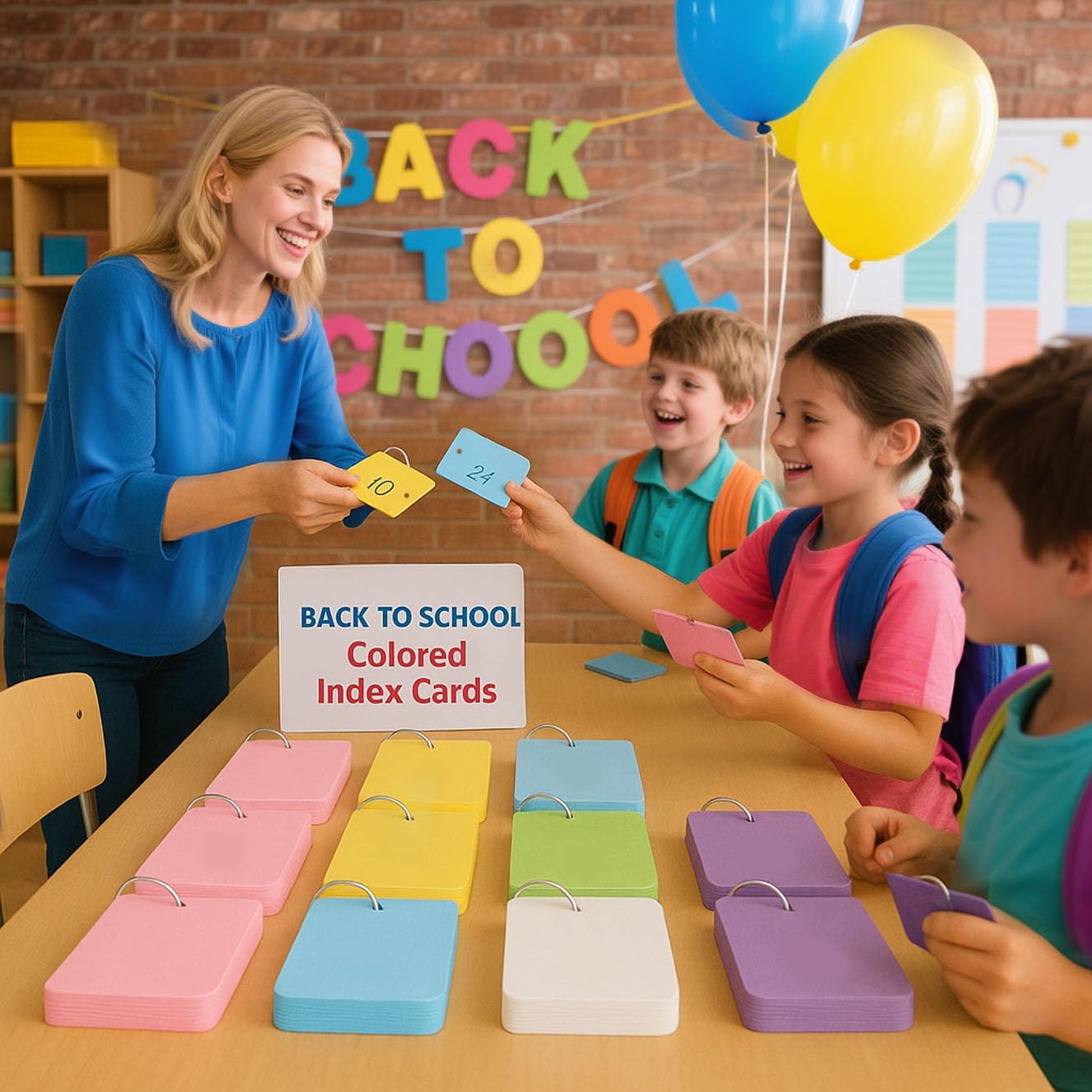 Koogel Index Cards with Ring for Studying, 480 PCS, 3x5 Inch, Colored Flash Cards with Key Ring, Notecard for School College Memory Vocabulary Greeting Memo Home Organization Supplies, 6 Colors