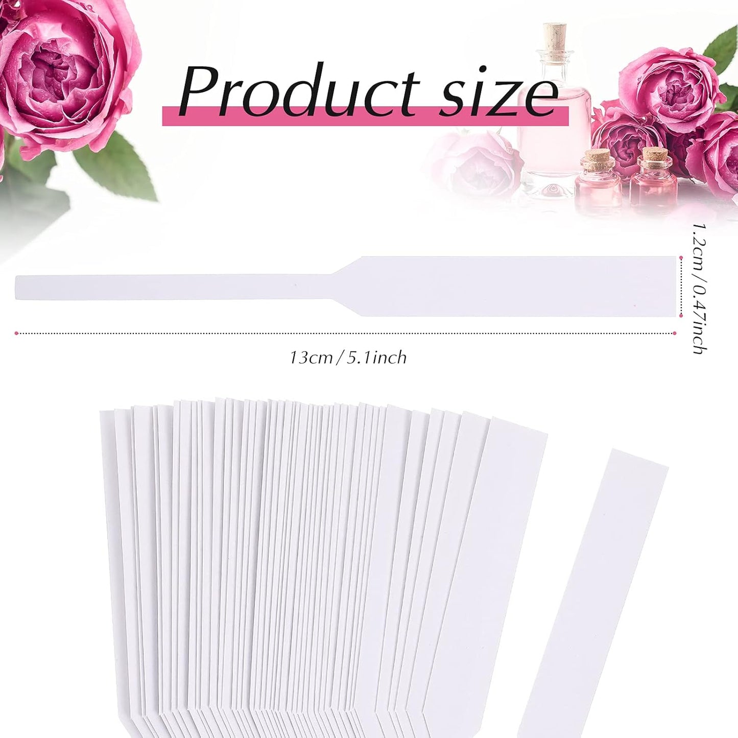 Konohan 1000 Pieces Fragrance Strips Perfume Test Strips Disposable White Blotter Essential Oils Paper Tester for Aromatherapy Testing Fragrances Scents (13 x 1.2 cm,Classic)