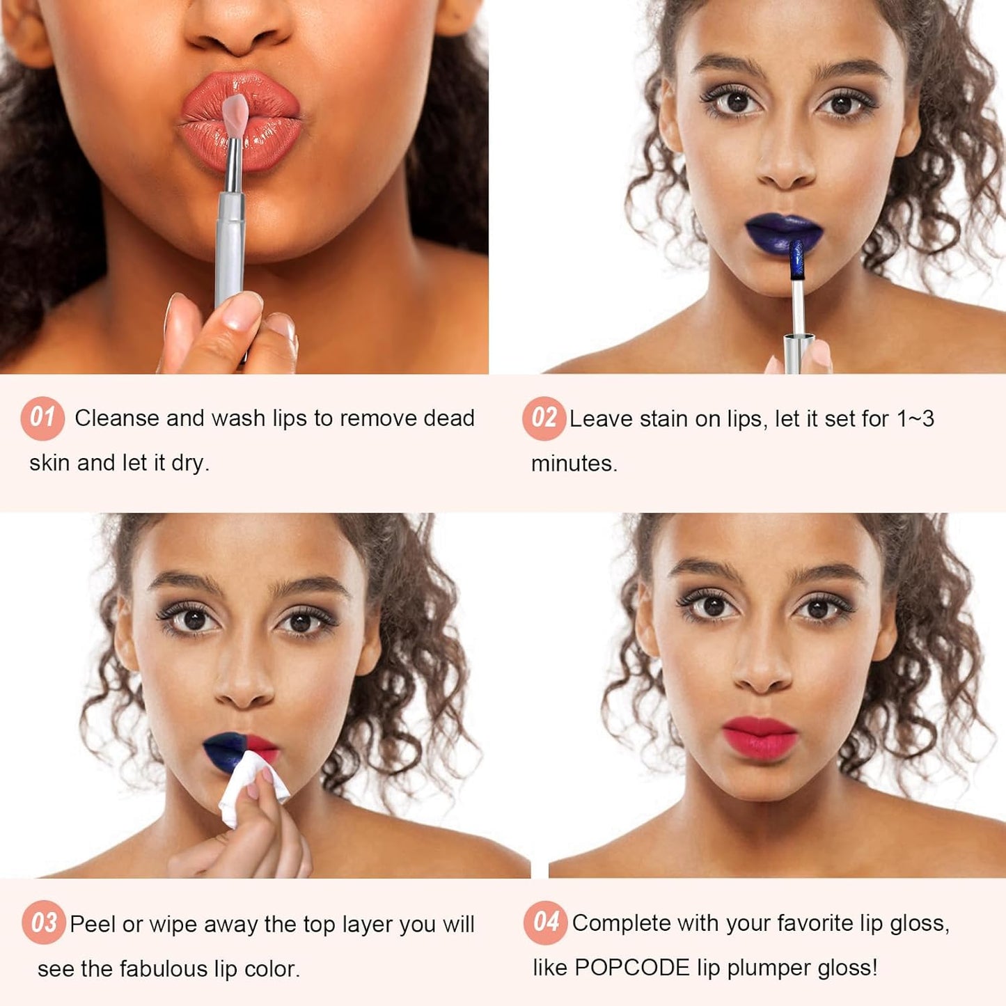 Peel Off Lip Stain - Long Lasting, Transfer Proof and Waterproof Tattoo Lip Tint, Matte Finish Lip Stain Peel Off, Infused with Vitamin E & Algin & Hydroxyacetophenone, #015 Love Poems