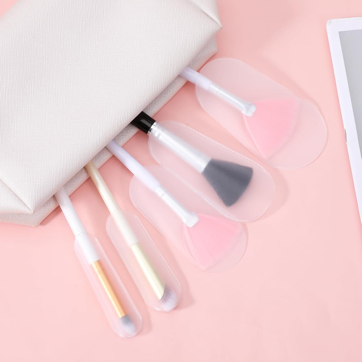 36Pcs Makeup Brush Covers 4 Sizes Portable Cosmetic Brushes Guards Dustproof Makeup Brush Protective Sleeves for Travel and Storage