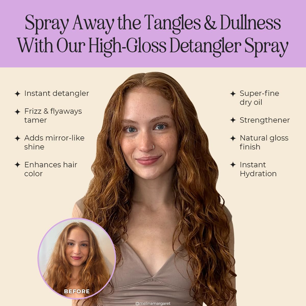 INH Emergency Revival Spray | Leave In Conditioner Spray | Hair Shine & Detangler Spray for Frizz Control & Dry, Damaged Hair | Smoothing & Volumizing Mist with a Gloss Finish | Travel Size, 4oz