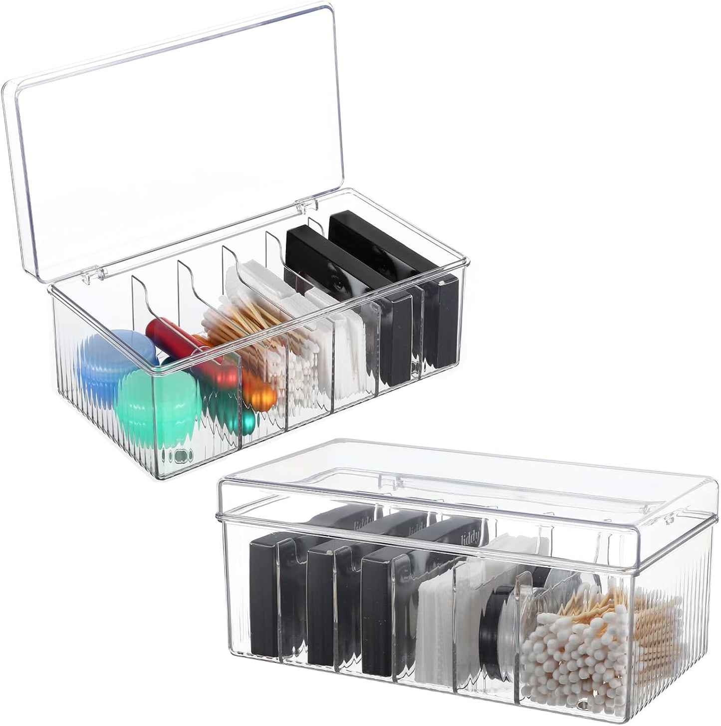 2 PCS Lash Extension Organizers and Storage, Lash-Extension-Supplies Organizer, Lash Cart Organizer, Acrylic Large Capacity Eyelash Extension Supplies Storage Box, Lashes Supplies Container