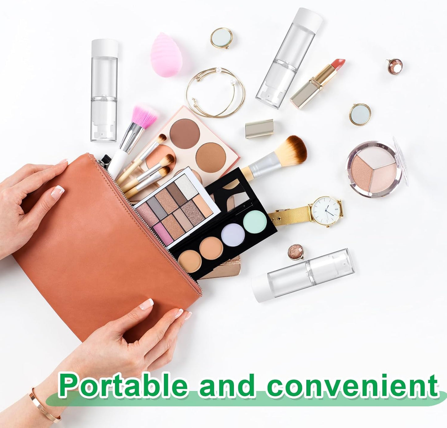 Sabary 60 Pcs Clear Airless Pump Bottles Refillable Cosmetic Travel Size Dispenser Vacuum Plastic Travel Bottles Empty Lotion Pump Dispenser Liquid Toiletry Container(2.7 oz)