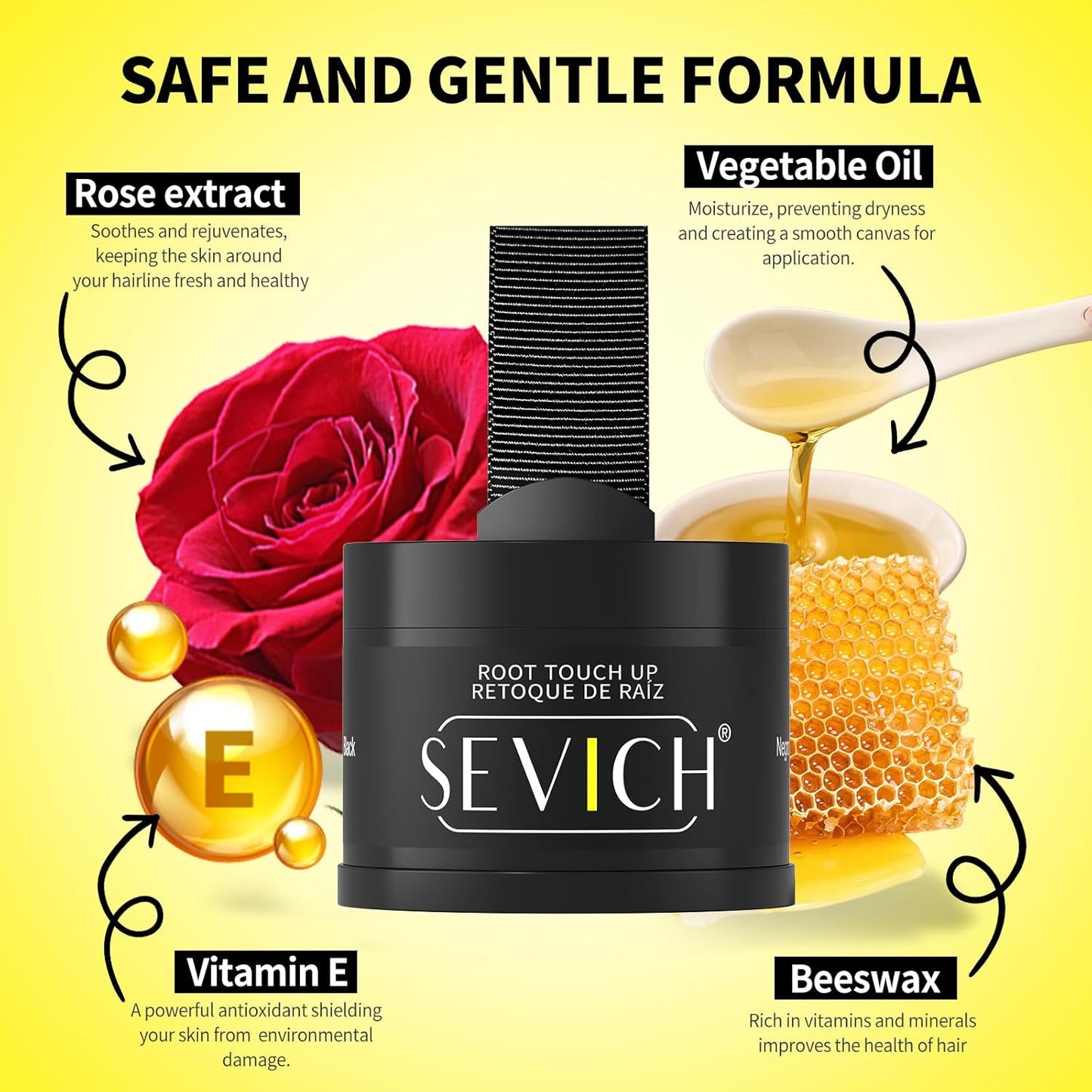 SEVICH Hairline Powder (Replaceable) With Brush & Root Touch-Up for Sparse Hairlines & Gray Coverage, Quick Hair Color Repair, Waterproof & Sweat-Proof, Travel-Friendly (Brown)