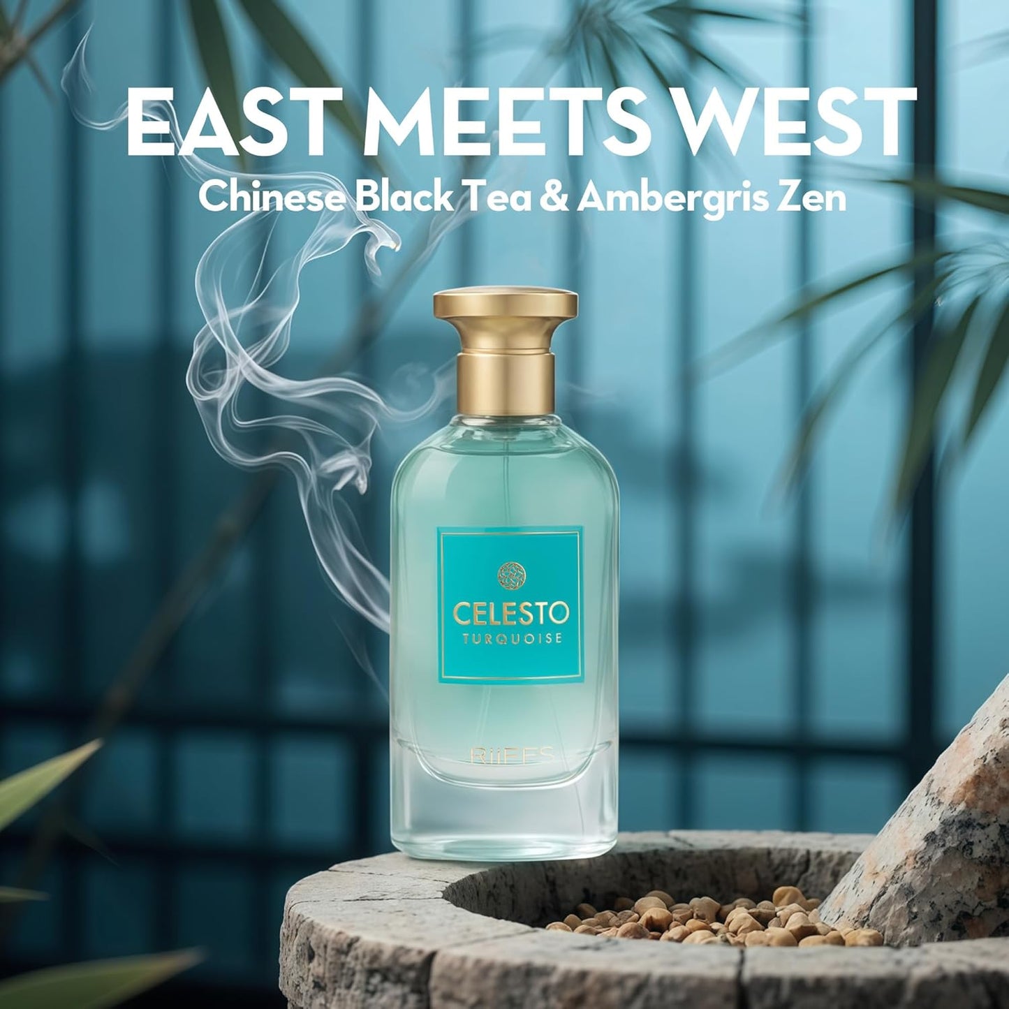 Celesto Turquoise Cologne for Men | Warm Spicy Gourmand Eau de Parfum | 100ml Long Lasting Perfume with Citron,Bergamot,Tunisian Neroli,Ambroxan | Rich Seductive Scent