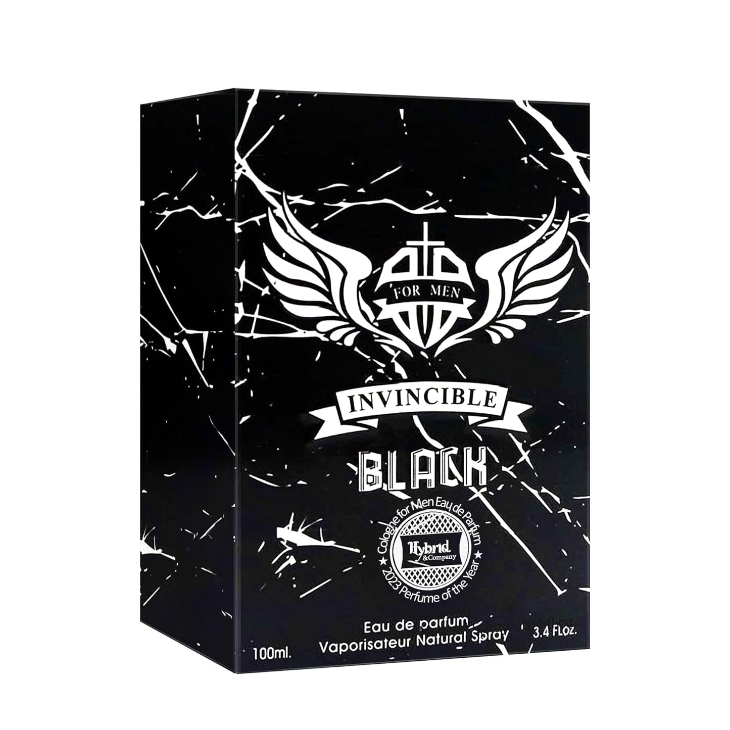 Hybrid & Company Invincible Black For Men Pour Homme Eau De Toilette Natural Spray 3.4FL.OZ