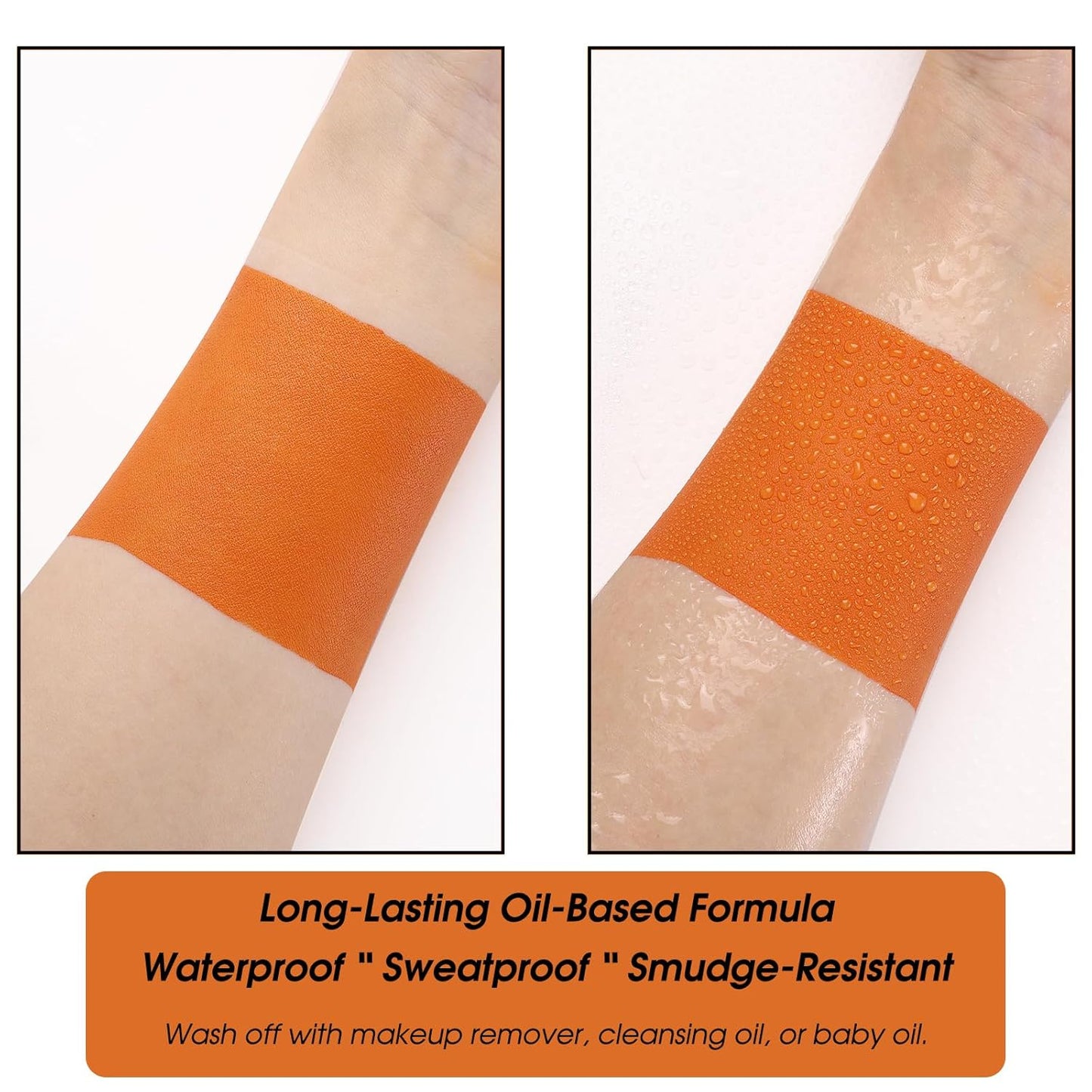 BOBISUKA Orange Face Paint Stick – Creamy Blendable Sweatproof Eye Black for Sports Halloween SFX Cosplay Costume Makeup, Great for Pumpkin, Tiger, Fire Makeup Looks